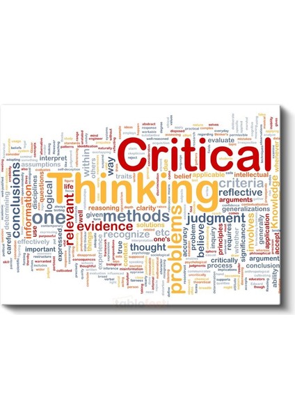 Critical Thinking - Eğitim Konsepti Kelime Bulutu Kanvas Tablo fiyatları