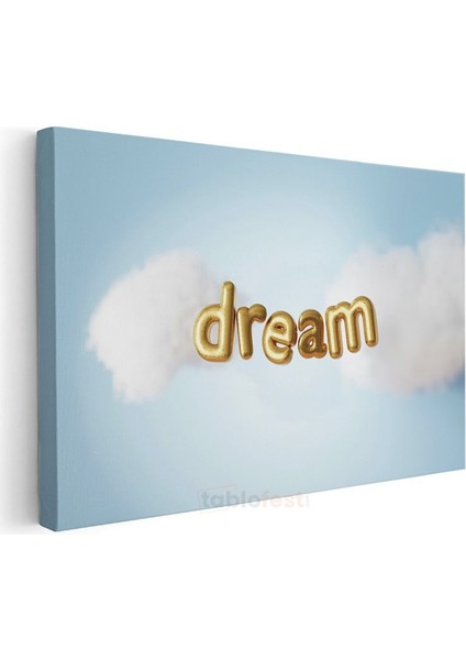 Dream - Altın Balon Harfli Gökyüzü Kanvas Tablo modelleri