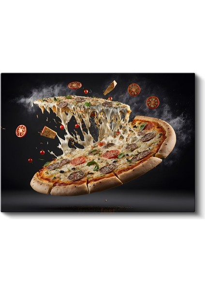 Italyan Pizzası - Uzayan Peynir Lezzeti Kanvas Tablo fiyatları