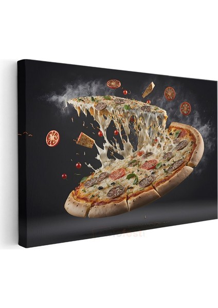 Italyan Pizzası - Uzayan Peynir Lezzeti Kanvas Tablo modelleri