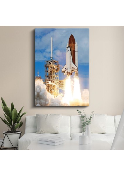 Space Shuttle Discovery - Fırlatma Anı Uzay Aracı Kanvas Tablo