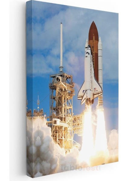 Space Shuttle Discovery - Fırlatma Anı Uzay Aracı Kanvas Tablo