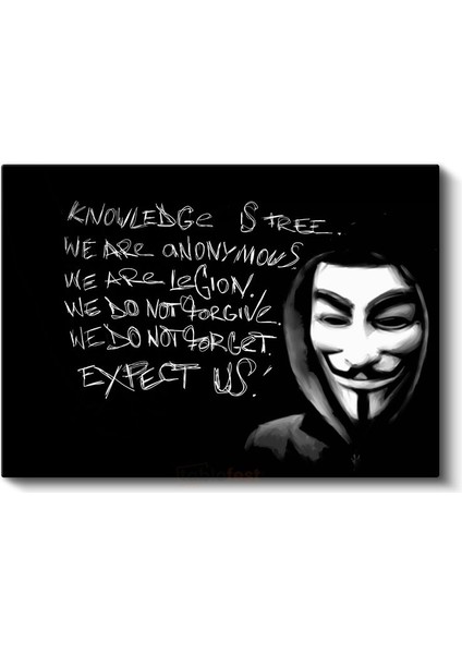 Anonymous - Hacker Manifestosu Kanvas Tablo