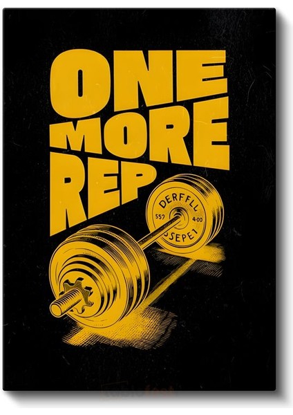One More Rep - Spor Motivasyon Yazısı Kanvas Tablo fiyatları