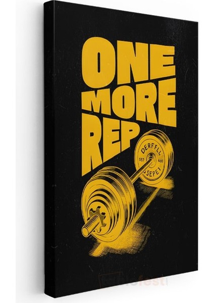 One More Rep - Spor Motivasyon Yazısı Kanvas Tablo modelleri