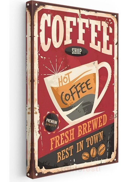 Coffee Shop - Vintage Kahve Reklamı Kanvas Tablo modelleri