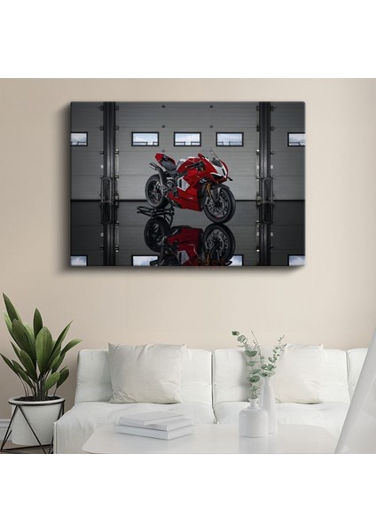 Ducati Panigale V4 - Kırmızı Yarış Motosikleti Kanvas Tablo