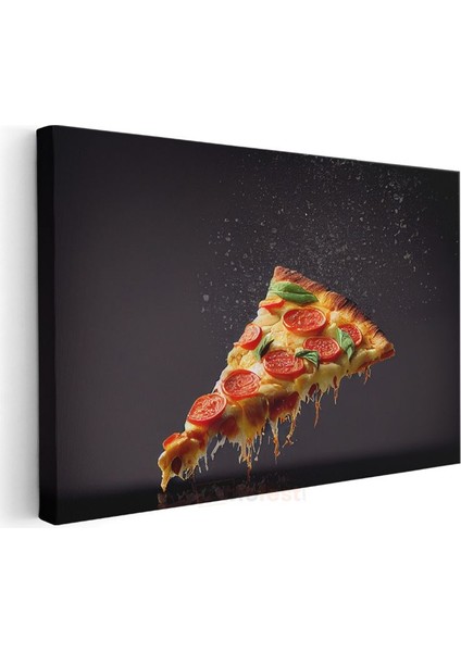 Pizza Dilimi - Eriyen Peynir ve Domates Harmonisi Kanvas Tablo