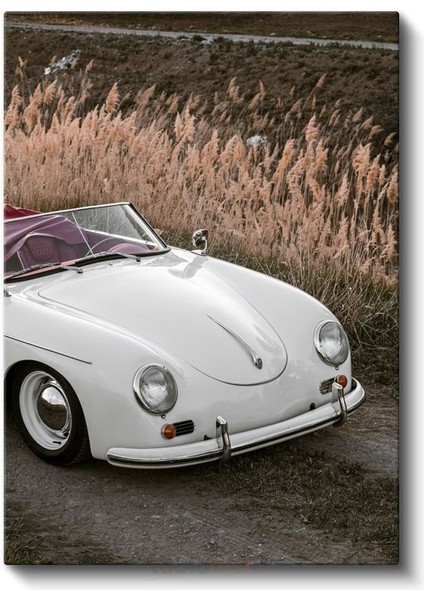 Porsche 356 Speedster - Klasik Beyaz Cabrio Zarafeti Kanvas Tablo fiyatları