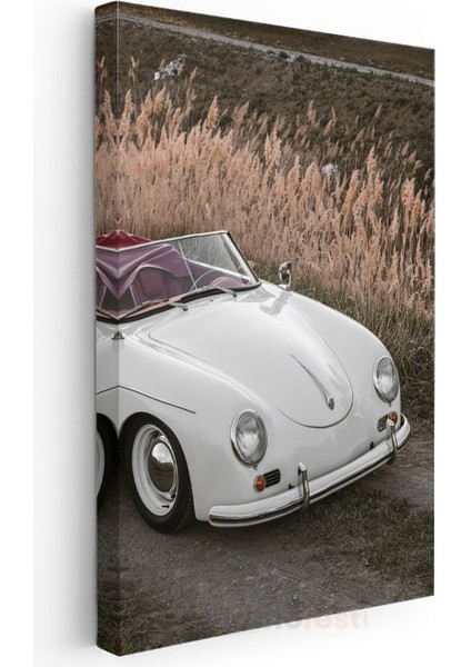 Porsche 356 Speedster - Klasik Beyaz Cabrio Zarafeti Kanvas Tablo modelleri