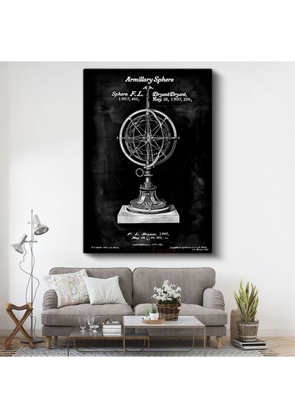 Armillary Sphere - Antik Gökevi Aleti Kanvas Tablo