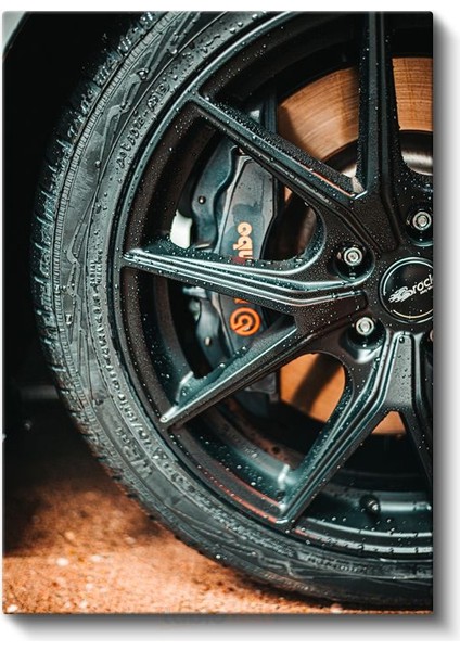 Brembo Fren Sistemi - Spor Otomobil Jant Detayı Kanvas Tablo