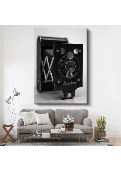 Piccollette Kamera - Katlanabilir Vintage Fotoğraf Makinesi Kanvas Tablo