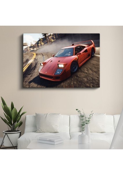 Ferrari F40 - Kırmızı Italyan Klasiği Kanvas Tablo