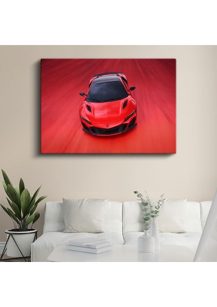 Acura Nsx Type S - Kırmızı Spor Otomobil Hız Efekti Kanvas Tablo