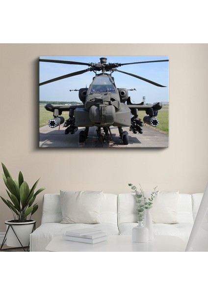 Apache Helikopter - Askeri Hava Aracı Kanvas Tablo