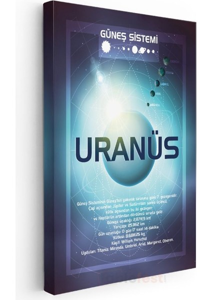 Uranüs - Güneş Sistemi Bilgi Tablosu Kanvas Tablo