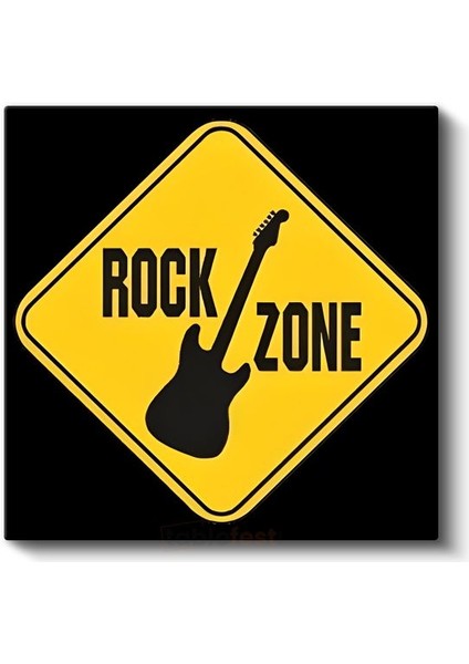 Rock Zone - Müzik Temalı Uyarı Işareti Kanvas Tablo fiyatları