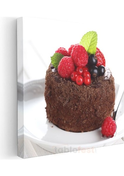 Çikolatalı Sufle - Orman Meyveli Tatlı Lezzet Kanvas Tablo modelleri