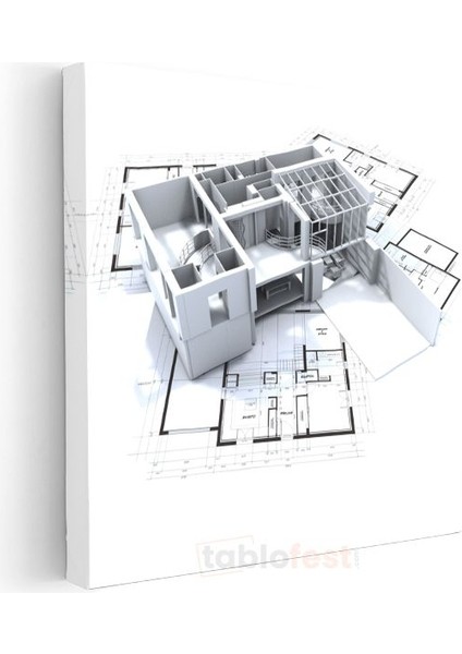 Mimar - Dijital 3D Bina Modelleme ve Görselleştirme Kanvas Tablo