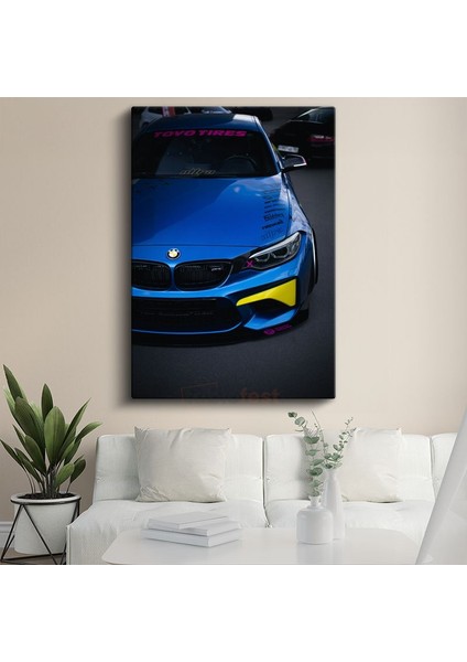 Bmw M4 - Mavi Performans Canavarı Kanvas Tablo