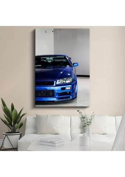Nissan Skyline Gt-R - Mavi Japon Performans Efsanesi Kanvas Tablo