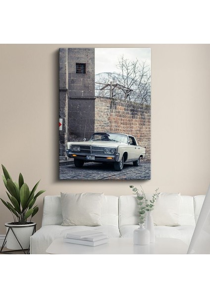 Chrysler Imperial - Krem Rengi Klasik Amerikan Sedan Kanvas Tablo