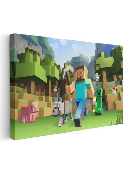 Minecraft - Vahşi Doğada Yaşam Kanvas Tablo modelleri