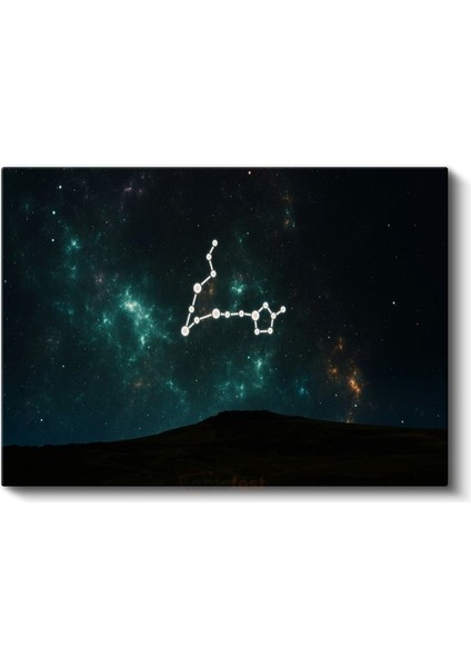 Yıldız Takımı - Gece Gökyüzünde Parlayan Kozmik Harita Kanvas Tablo fiyatları