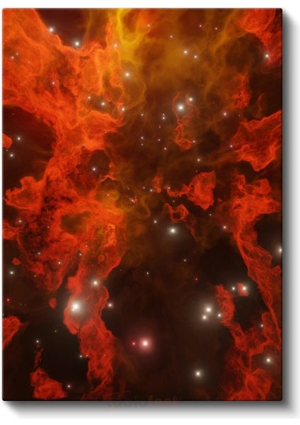 Kozmik Nebula - Kızıl Yıldız Tozları ve Uzayın Derinlikleri Kanvas Tablo