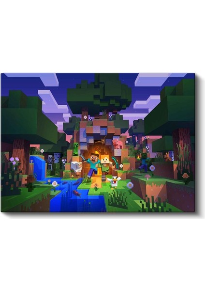 Minecraft - Gece Kampı Kanvas Tablo