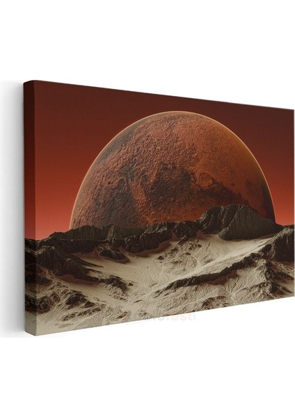 Mars Gezegeni - Kızıl Gezegenin Muhteşem Görünümü Kanvas Tablo