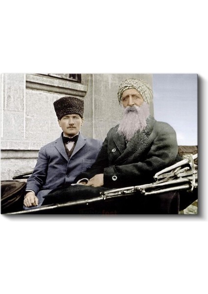 Atatürk ve Şeyh Sünusi - Tarihi Buluşma Kanvas Tablo fiyatları