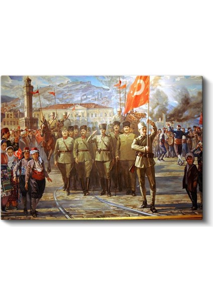 Izmir'in Kurtuluşu - Atatürk ve Ordusu Kanvas Tablo