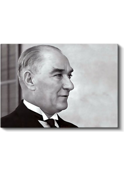 Profil Atatürk - Siyah Beyaz Zarif Portre Kanvas Tablo fiyatları