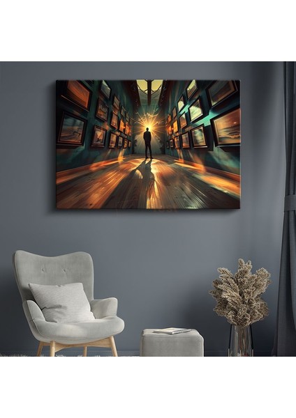 Aydınlanma Koridoru - Sanat ve Işık Yolculuğu Kanvas Tablo