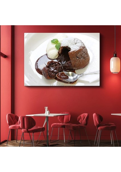Çikolatalı Sufle - Sıcak Tatlı Sunumu Kanvas Tablo