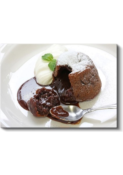 Çikolatalı Sufle - Sıcak Tatlı Sunumu Kanvas Tablo