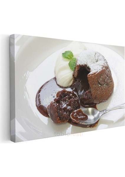 Çikolatalı Sufle - Sıcak Tatlı Sunumu Kanvas Tablo