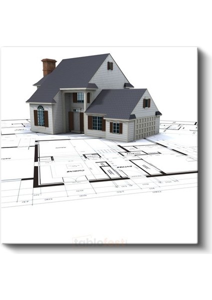 Inşaat Mühendisi - Klasik Villa Projesi Kanvas Tablo