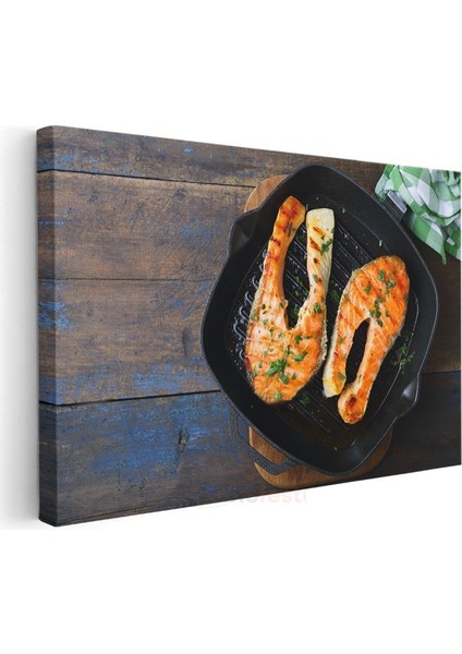 Izgara Somon - Baharatlı Deniz Lezzeti Kanvas Tablo modelleri