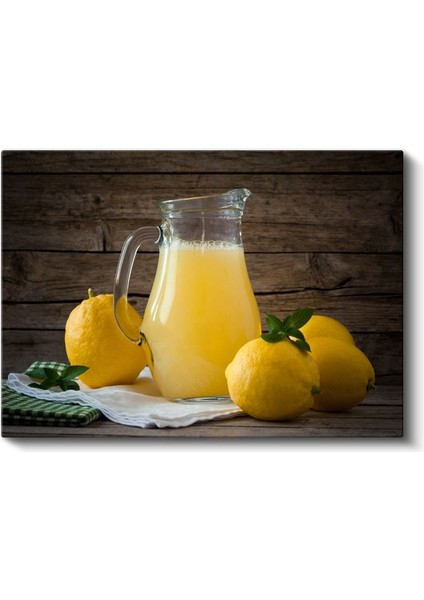 Taze Limon Suyu - Sarı Meyvelerle Hazırlanmış Serinletici Içecek Kanvas Tablo