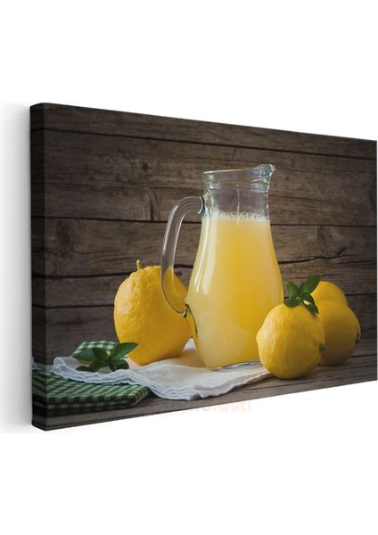 Taze Limon Suyu - Sarı Meyvelerle Hazırlanmış Serinletici Içecek Kanvas Tablo
