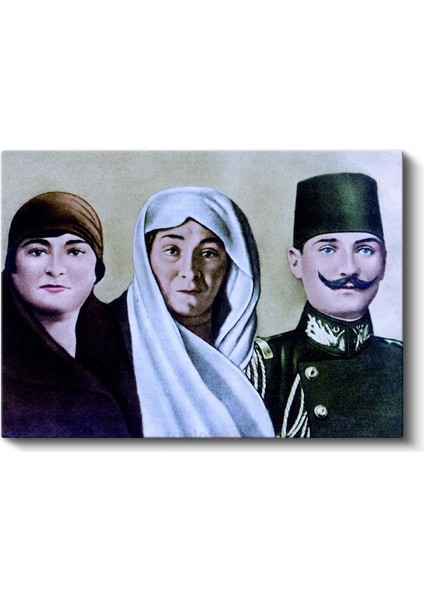 Atatürk Ailesi - Tarihi Aile Portresi Kanvas Tablo fiyatları