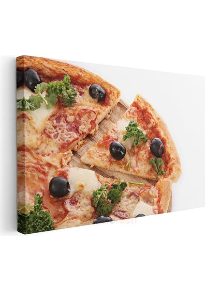 Italyan Pizzası - Zeytinli ve Peynirli Dilim Kanvas Tablo modelleri