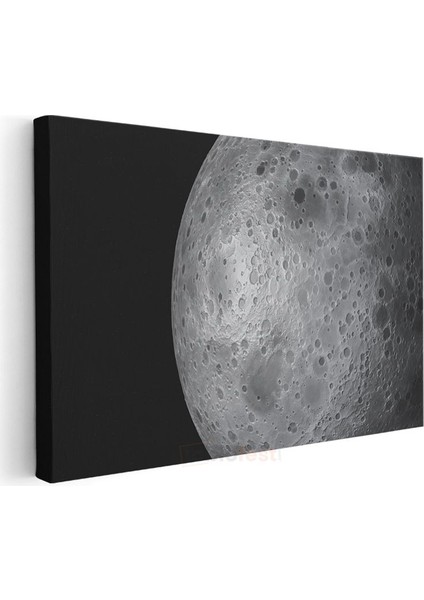Ay Yüzeyi - Kraterli Detaylar Kanvas Tablo modelleri