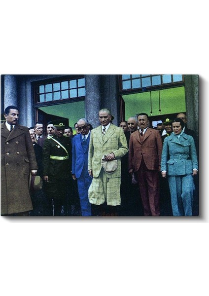 Atatürk ve Devlet Ziyareti - Resmi Törende Kanvas Tablo