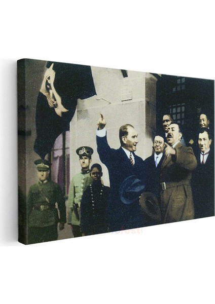 Atatürk ve Devlet Töreni - Selamlama Anı Kanvas Tablo