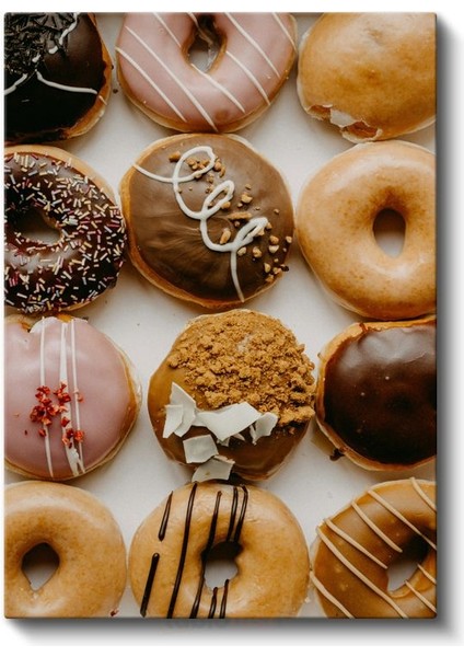 Donut Koleksiyonu - Tatlı Çeşitlilik Kanvas Tablo