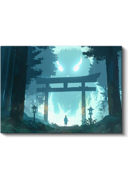 Kutsal Tapınak - Ateş Böcekli Torii Anime Kanvas Tablo fiyatları